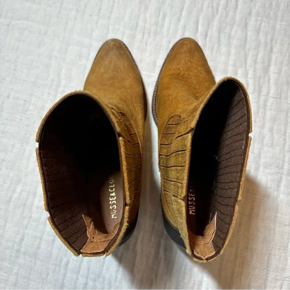 Musse & Cloud Suede Brown Bootie Western Size US 10 Euro 41 Made In Spain - Picture 4 of 9